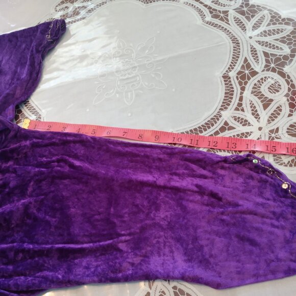 Vintage Children's Jumpsuit Crushed Velour Purple Bohemian Dance Costume AS IS - Picture 12 of 12